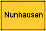 Place name sign Nunhausen, Oberbayern