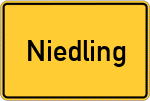 Place name sign Niedling