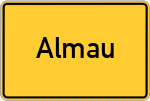 Place name sign Almau
