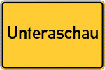 Place name sign Unteraschau