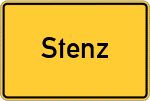 Place name sign Stenz