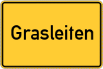 Place name sign Grasleiten