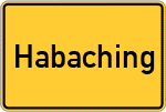 Place name sign Habaching