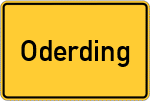 Place name sign Oderding, Kreis Weilheim, Oberbayern