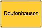 Place name sign Deutenhausen, Oberbayern
