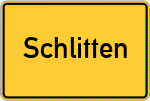 Place name sign Schlitten