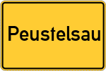 Place name sign Peustelsau