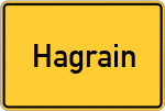 Place name sign Hagrain, Bayern