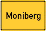 Place name sign Moniberg, Bayern