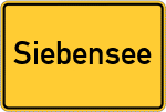Place name sign Siebensee, Bayern