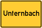 Place name sign Unternbach, Niederbayern