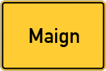 Place name sign Maign