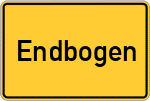 Place name sign Endbogen, Kollbach