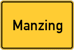 Place name sign Manzing