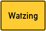 Place name sign Watzing