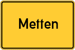 Place name sign Metten, Donau