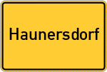 Place name sign Haunersdorf