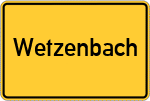 Place name sign Wetzenbach