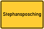 Place name sign Stephansposching