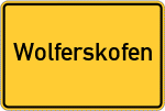 Place name sign Wolferskofen