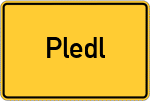 Place name sign Pledl, Niederbayern