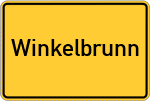 Place name sign Winkelbrunn, Wald