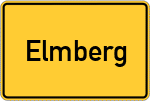 Place name sign Elmberg, Niederbayern