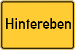 Place name sign Hintereben