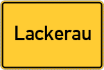 Place name sign Lackerau