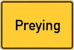 Place name sign Preying