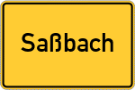 Place name sign Saßbach, Niederbayern