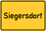 Place name sign Siegersdorf