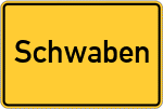 Place name sign Schwaben, Niederbayern