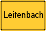 Place name sign Leitenbach
