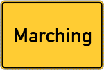 Place name sign Marching