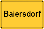 Place name sign Baiersdorf, Altmühl