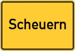 Place name sign Scheuern, Kreis Kelheim, Niederbayern