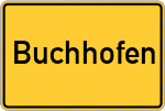 Place name sign Buchhofen, Kreis Kelheim, Niederbayern