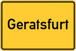 Place name sign Geratsfurt