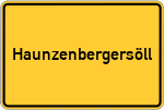 Place name sign Haunzenbergersöll, Kreis Vilsbiburg