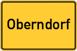 Place name sign Oberndorf, Kreis Vilsbiburg