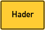 Place name sign Hader, Bayern