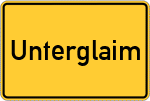 Place name sign Unterglaim, Bayern