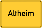 Place name sign Altheim, Niederbayern