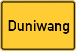 Place name sign Duniwang, Niederbayern
