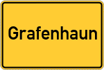 Place name sign Grafenhaun, Niederbayern