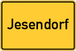Place name sign Jesendorf, Bayern