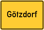 Place name sign Götzdorf, Niederbayern