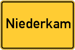 Place name sign Niederkam, Bayern