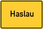 Place name sign Haslau